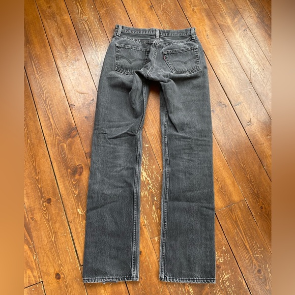 Vintage Dark Grey Wash Button Front Levis Strauss Jeans sz 25 by 34 - Picture 6 of 8